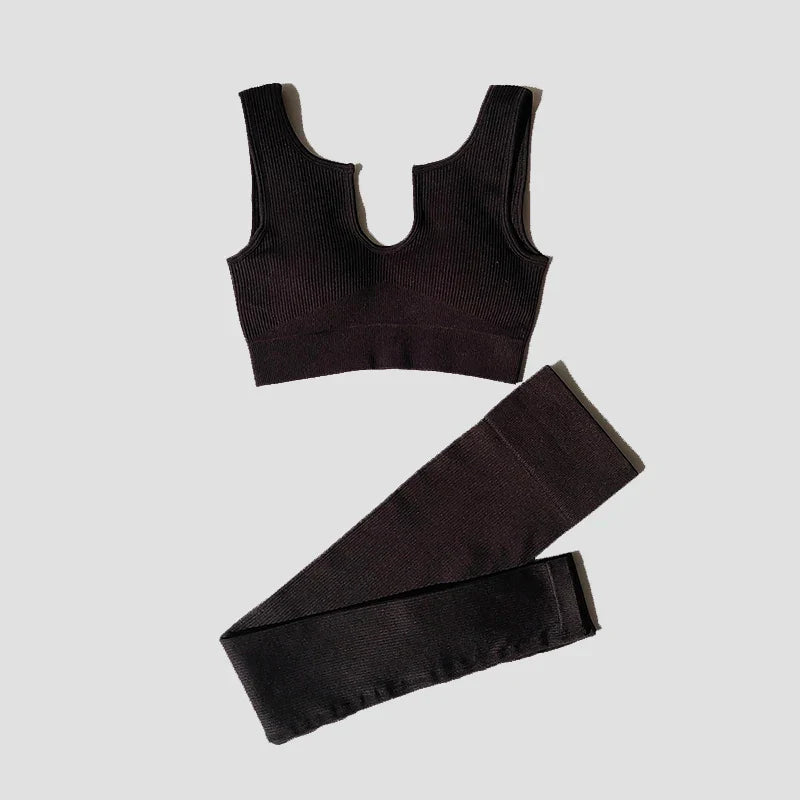 2/4/6PCS Seamless Women Yoga Set Workout Sportswear Fitness Bra Sport Pants Gym Clothing High Waist Leggings Shorts Sports Suits
