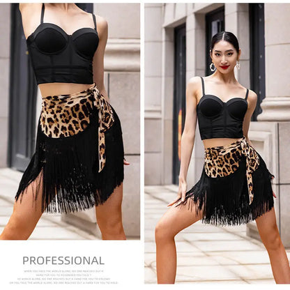 Adult Women's Latin Dance Practice Costume Skirt ter Ne Svel High Waist A-Line Long Dr Irregular Square Dance A...
