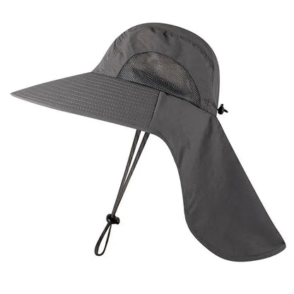 Wide Brim Sun Hat with Neck Flap for men women Adjustable Outdoor