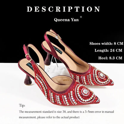 Elegant Nigerian Women's Royal Blue Only Shoes or with Rhinestone Handbag Set - Italian Design for Weddings