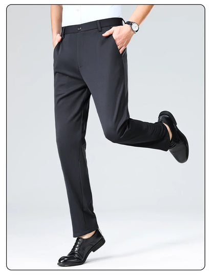 Four Season Men's Business Casual Pants Spring Summer Stretch Trousers Office Suit Pants Men Formal Pants Breathable Comfortable