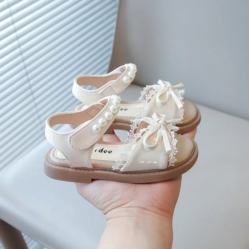 Kids Summer Beach Shoes Bow New Classmate Baby Soft Sole Fashion Girls Sandals Non-slip Princess Shoes Size 25-30