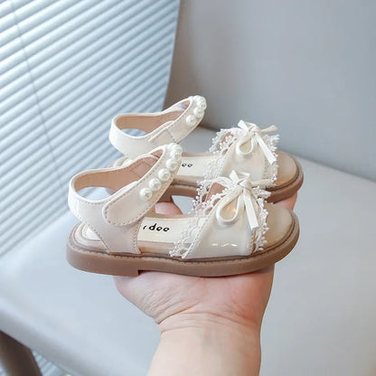 Kids Summer Beach Shoes Bow New Classmate Baby Soft Sole Fashion Girls Sandals Non-slip Princess Shoes Size 25-30