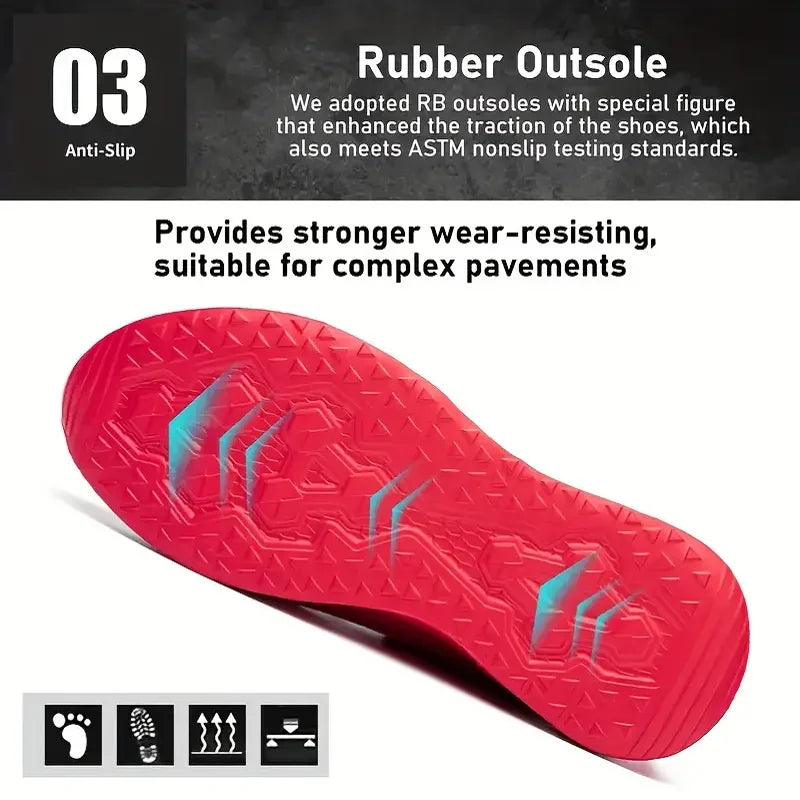 Steel Toe Protective Safety Shoes for Men Lightweight Work Sneakers Anti-puncture Work Shoes Coustruction Safety Work Boots