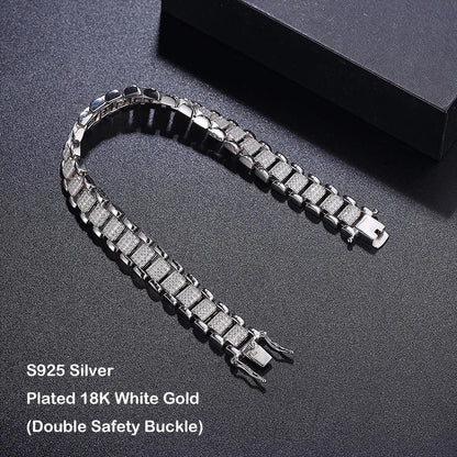 2024 Original Full 1mm D Color Moissanite Diamond Cuban Link Bracelet For Men Women Unisex 925 Silver 10mm Wrist Bracelets