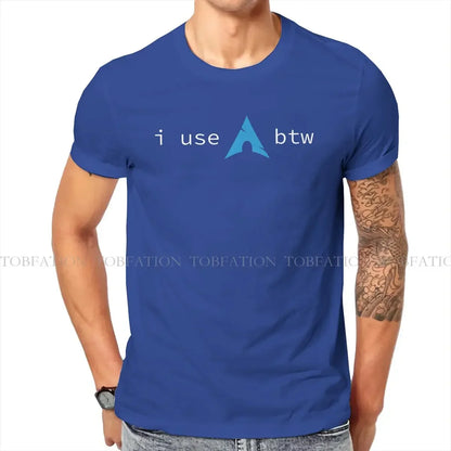 Use Arch Btw Man's TShirt Linux Operating System Tux Penguin Crewneck Tops 100% Cotton T Shirt Humor High Quality Birthday Gifts