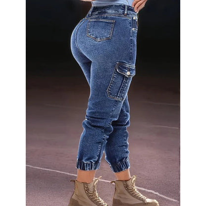 Women's Distressed Stretch Cropped Denim Jeans