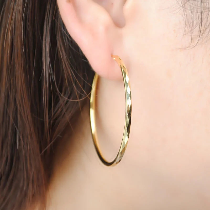 925 Sterling Silver Hoop Earrings For Women 18K Gold Plated Jewelry Dazzling Women's Hoops Earrings Christmas Gifts