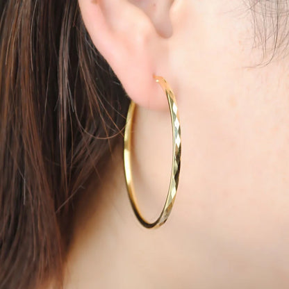 925 Sterling Silver Hoop Earrings For Women 18K Gold Plated Jewelry Dazzling Women's Hoops Earrings Christmas Gifts