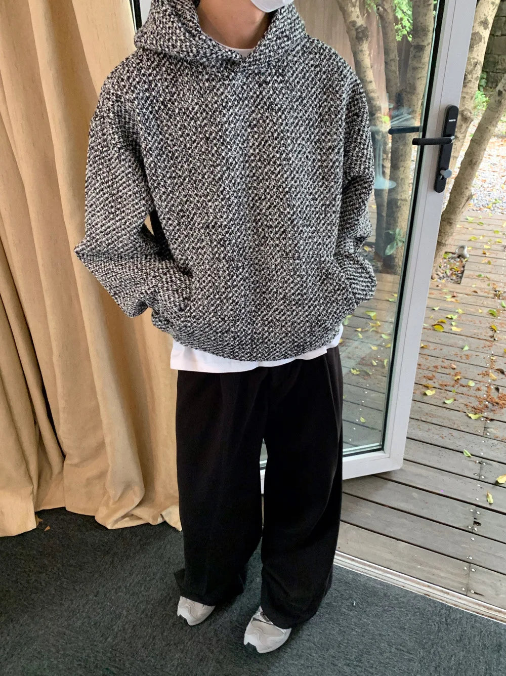 Autumn Clothing Men's Luxury Harajuku Texture Hooded Sweatshirt Casual American Fashion Long Sleeve Vintage Pocket Hoodies M-3XL