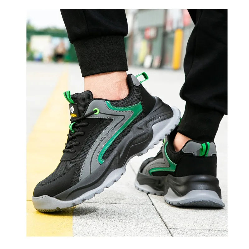 Men's Labor Protection Shoes Anti-Smashing Anti-Piercing Lightweight Breathable Wear-Resistant Safe Work Shoes