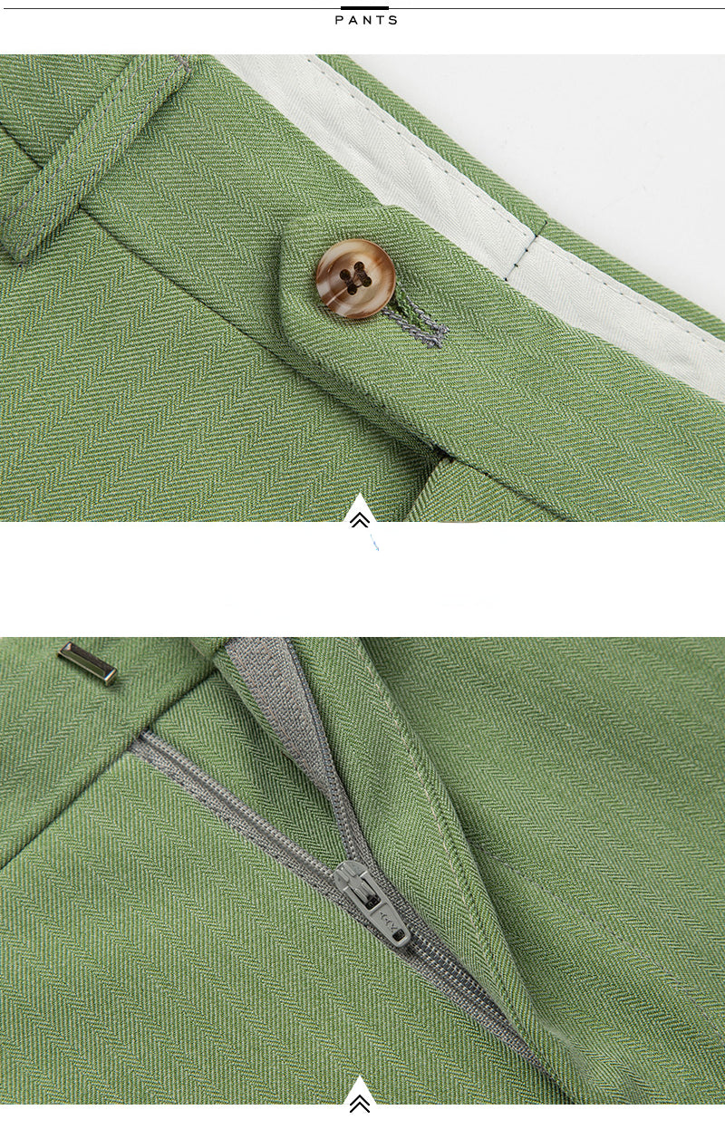 ( Jacket + Vest + Pants ) S-5XL Luxurious Men's Green Business Suit 3Pcs Prom Banquet Party Groom Wedding Dress Solid Color Suit