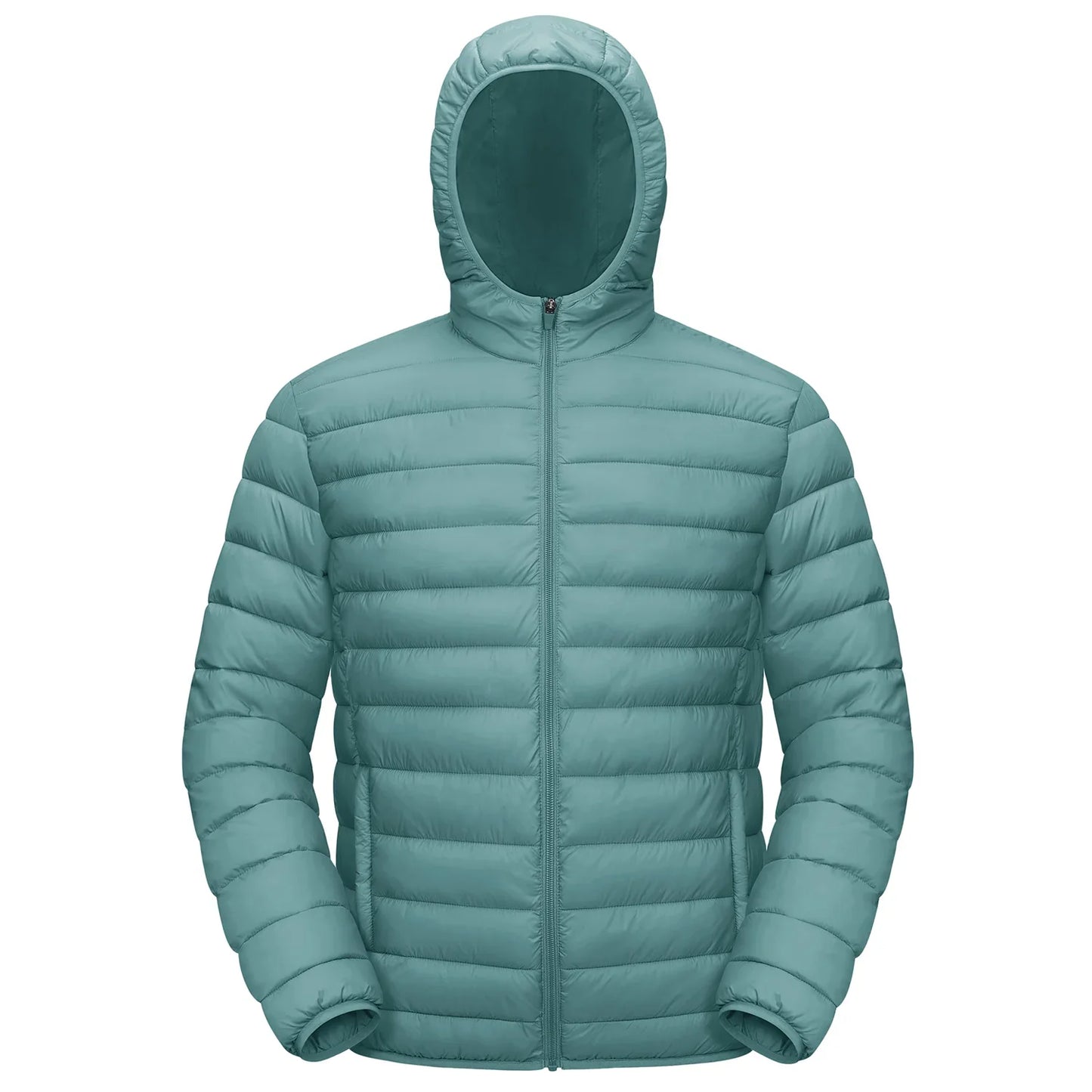 Lightweight Puffer Jackets Mens Water-Repellent Hooded Quilted Jacket Insulated Jacket Padded Coat Male Windbreaker