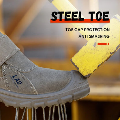 Men's work shoes with wear-resistant solid soles, anti smashing and puncture safety shoes, comfortable and breathable
