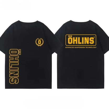 Motorcycle Shock Absorber Modified T-shirt Cotton Casual Trendy Brand Men's Women's Car Club Crew Neck Short-sleeved Top
