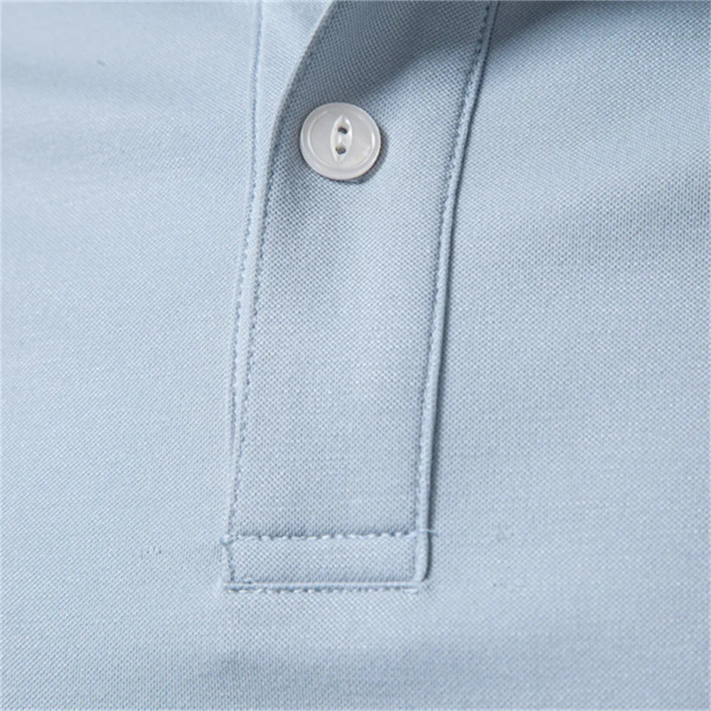 Old Money Polo Shirt Men‘s Solid Color Design Premium Fabric Skin Friendly Cool Breathable Soft Wear