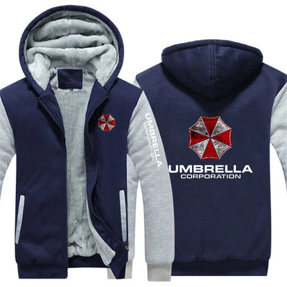 Hoodies Autumn And Winter Man's Popular Jacket Umbrella Corporation Graphic Logo Print Fleece Warm Coat