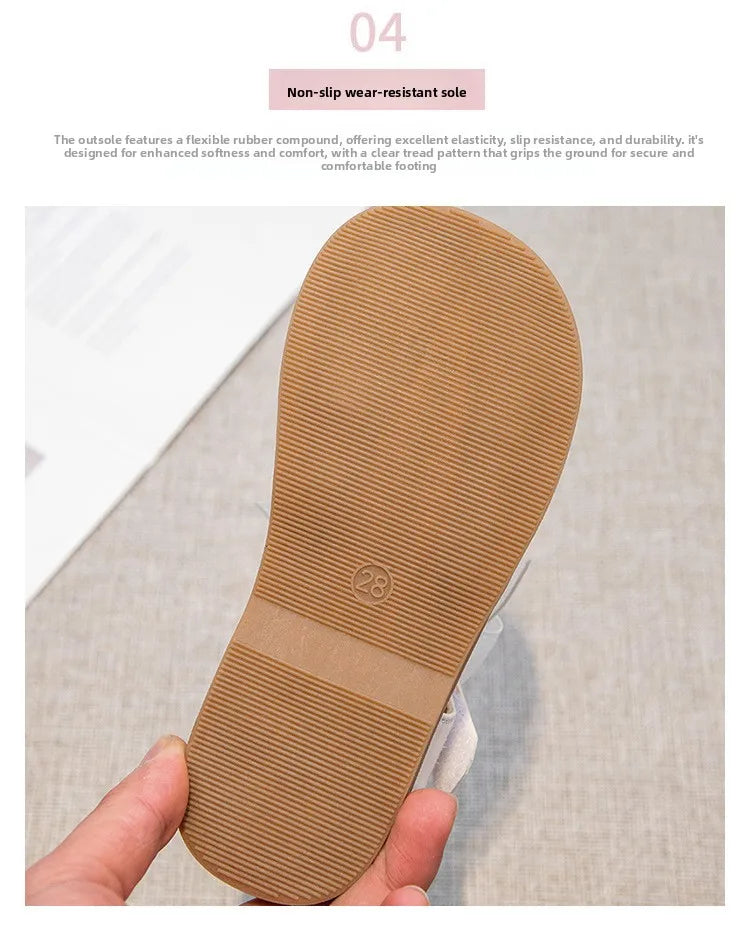 Children's Sandals Summer New Elegant Girls Princess Shoes Woven Style Beach Causal Kids Flat Sandals Solid Color Versatile