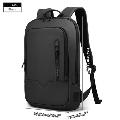 Thin Male Work Backpack Multifunctional Fashion 15.6 In Laptop Backpack Casual Waterproof Business Travel Daypack