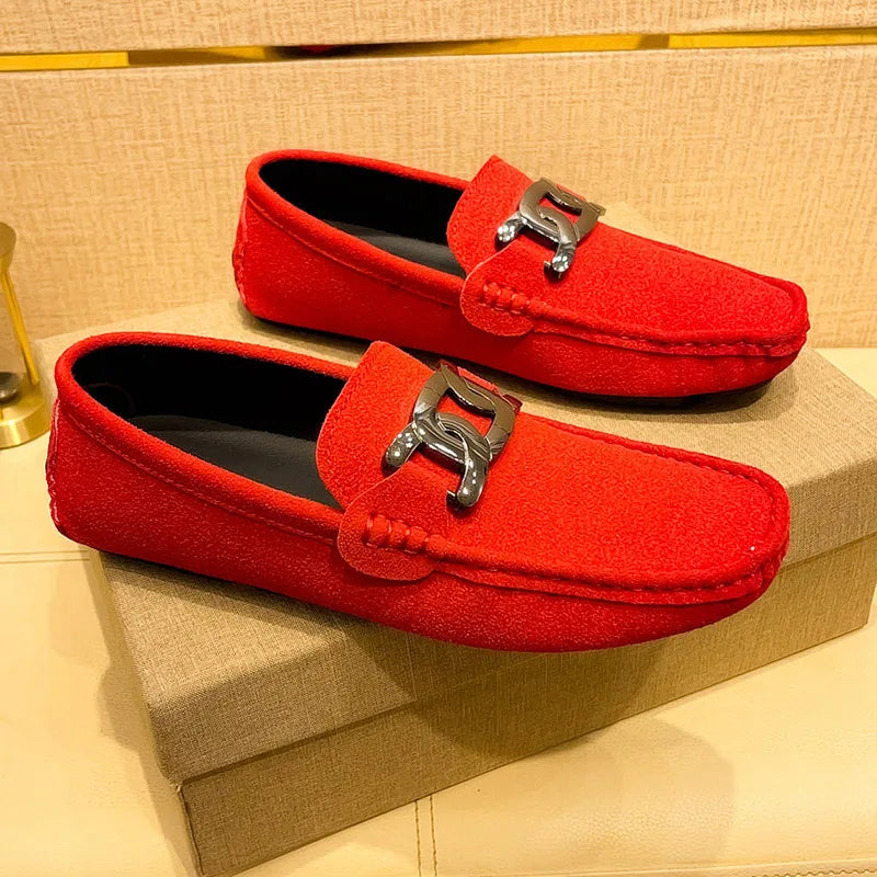 Loafers Men Big Size 48 Soft Driving Moccasins High Quality Flats Suede Leather Shoes Men Slip-on Luxury Loafers for Men