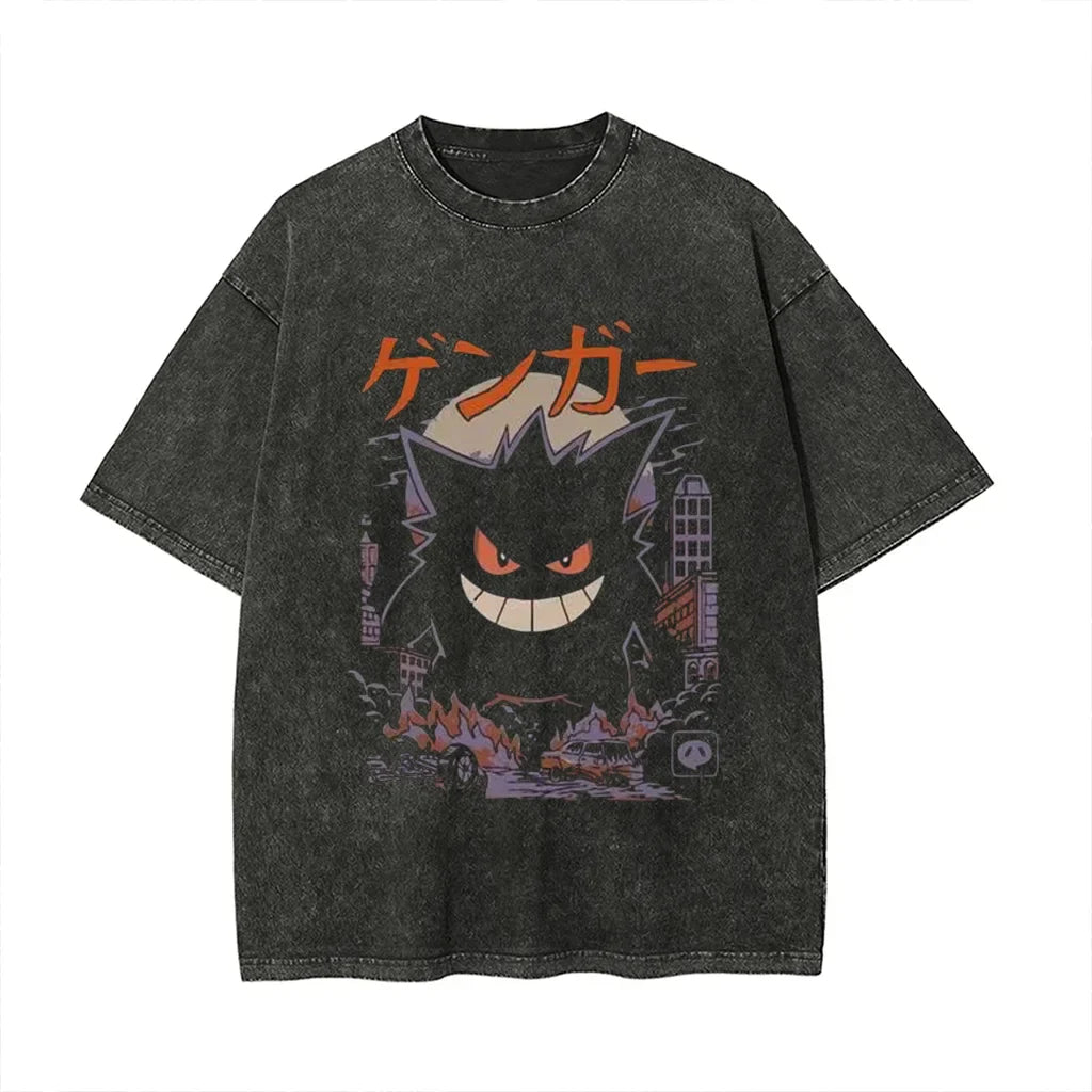 Vintage Wash T-Shirt Man Women Graphic Tee Short Sleeve Tee Loose Casual Tops Y2k Summer