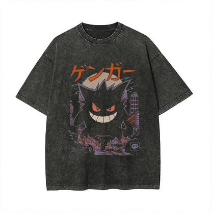 Vintage Wash T-Shirt Man Women Graphic Tee Short Sleeve Tee Loose Casual Tops Y2k Summer