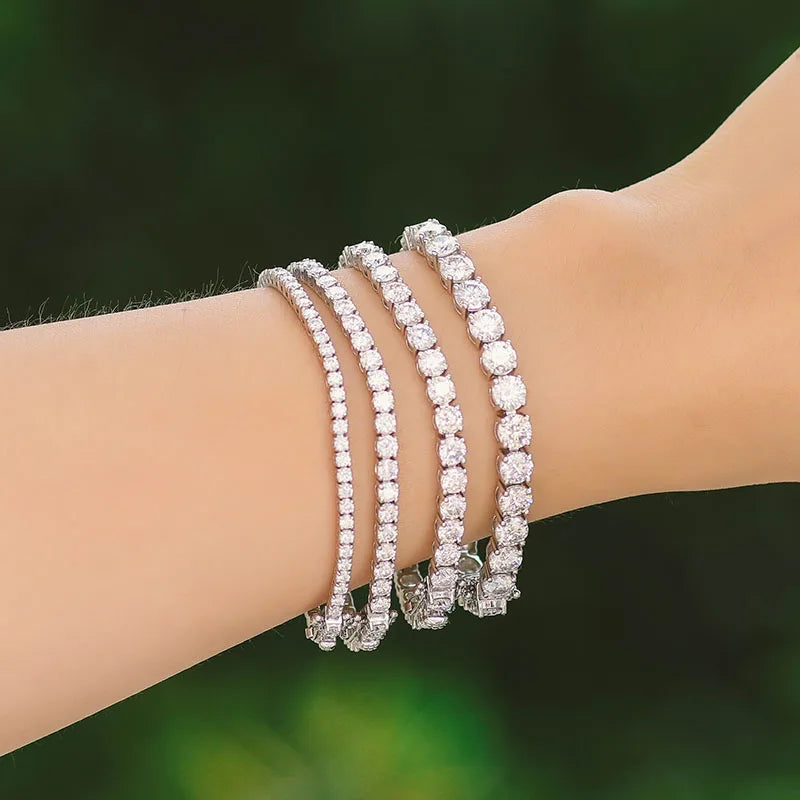 Moissanite Bracelet for Women Man 2/3/4/5/6 mm D Color VVS1 S925 Tennis Link Bracelet Hand Chain