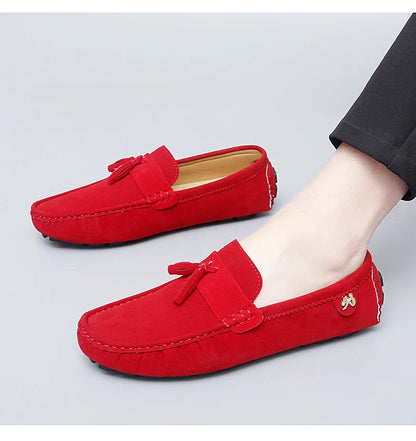 2025 New Beanie Shoes Men's Tassel Frosted Soft Sole Korean Style Easiest for Match Fashion Casual Shoes British Lazy Driving Trbottomy Shoes