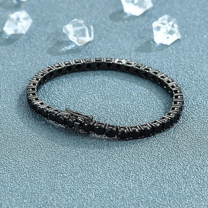3/4/5/6.5mm Moissanite Diamond Tennis Bracelet for Men Women 925 Silver Plated 18K Black Gold Diamond Bracelets with Certificate