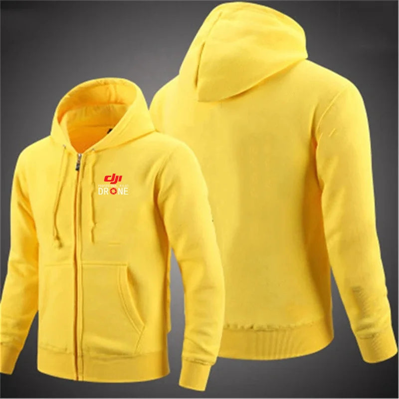 Professional Pilot Drone Autumn Hooded Sweatshirts Men's Hoodie Cardigan Solid Color Classic Jacket Clothing Tops