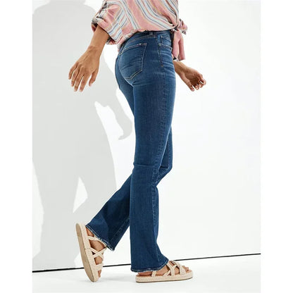 Women High Waist Hip Lift Straight Jeans