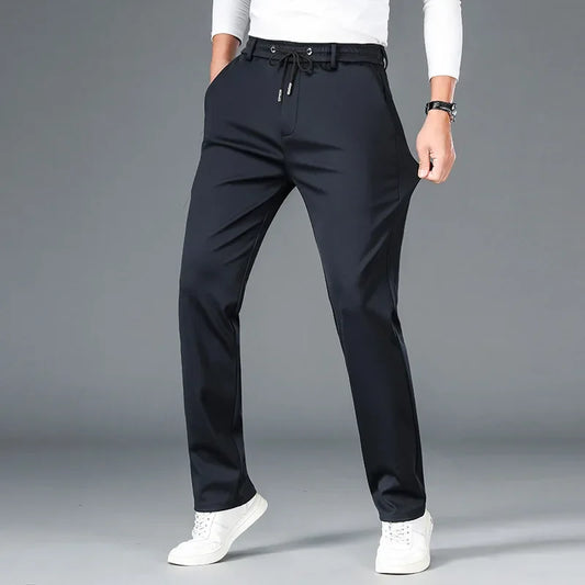 Men's Stretch Casual Pants Autumn Elastic Waist Straight Jogger Sweatpants Korean Business Classic Brand Trousers Male Clothing