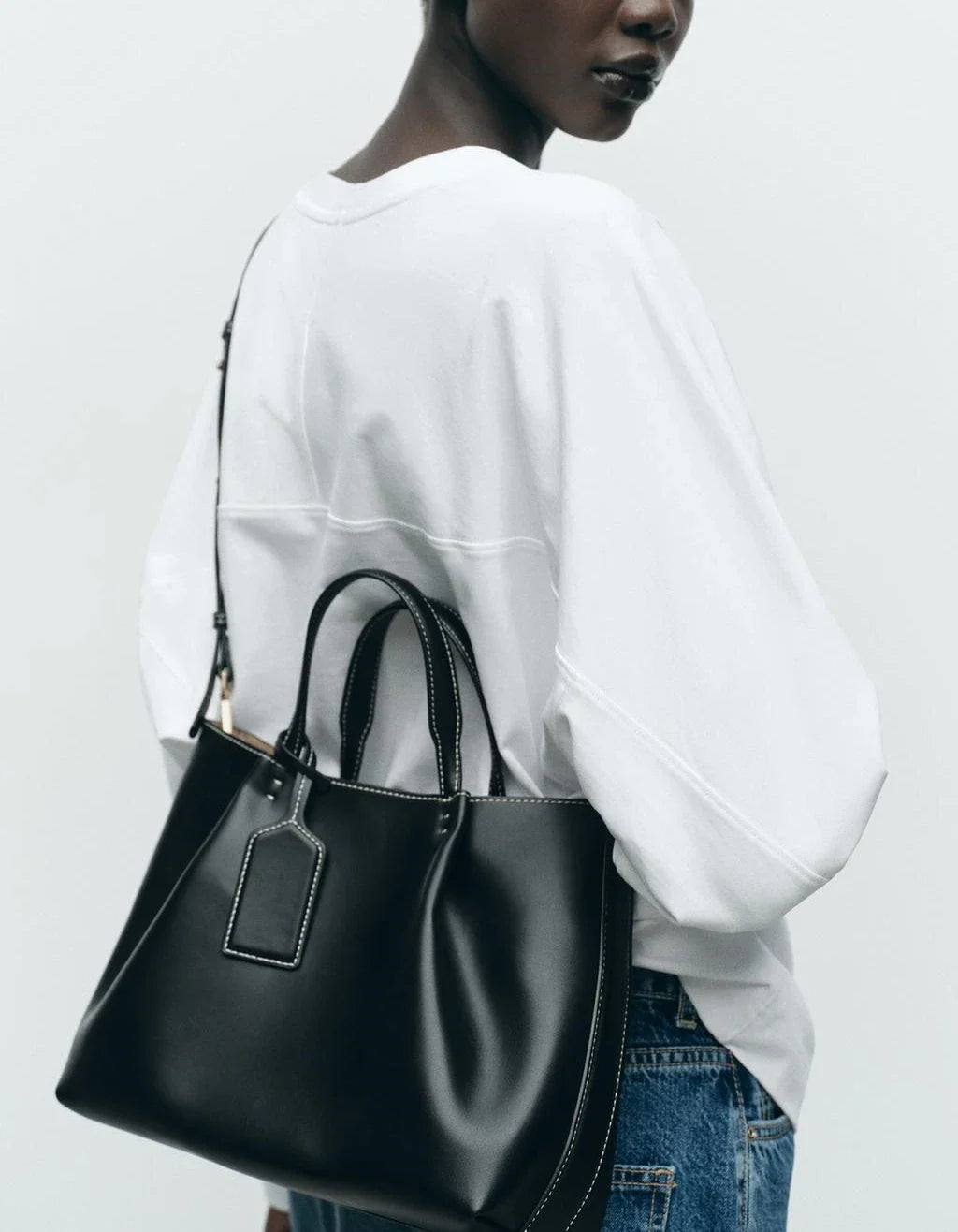 CLIP TOTE BAG, Fashionable Top Handle Tote Bag, Solid Color Simple Shoulder Bag, Luxury Design Handbags for Women
