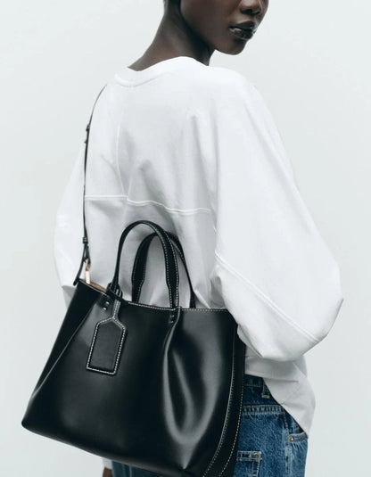 CLIP TOTE BAG, Fashionable Top Handle Tote Bag, Solid Color Simple Shoulder Bag, Luxury Design Handbags for Women