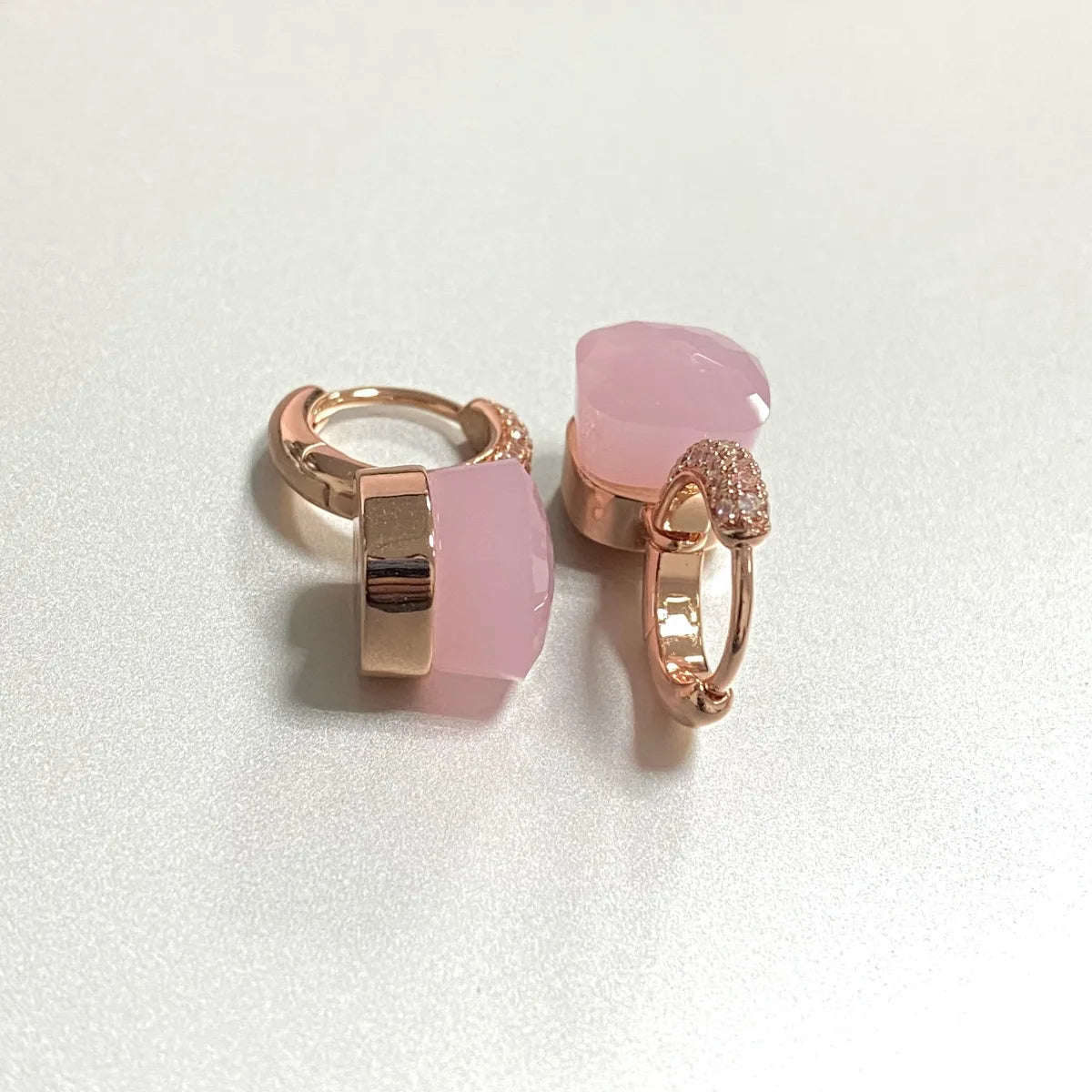 Classic Candy Color Earrings Inlay Transparent Zircon 27Colors Crystal Earrings Rose Gold Plated Fashion Jewelry For Women