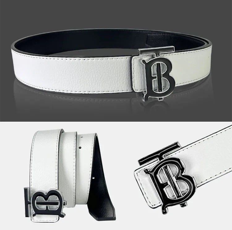 Men's Silver PU Leather Business Belt Cool Style Multi-Color for Jeans Dress Pants Office Wear