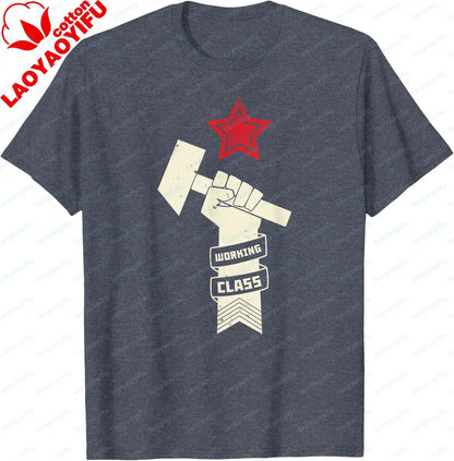 Proletariat Russia USSR Soviet Union CCCP Retro Vintage T-Shirt  Print on Demand Casual Streetwear Camisas Streetwear