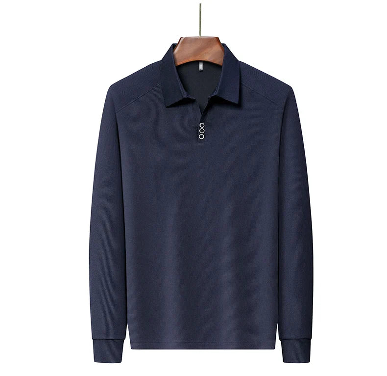 High quality brand long sleeve men's polo shirt autumn fashion customization high-end slim fit top casual business T-shirt