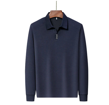 High quality brand long sleeve men's polo shirt autumn fashion customization high-end slim fit top casual business T-shirt