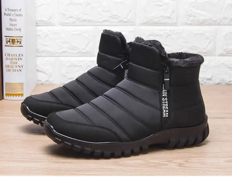 2025 Winter Men Ankle Snow Boot Waterproof Non Slip Shoe for Men Casual Keep Warm Plush Plu Size Couple Footwear Chaussure Homme