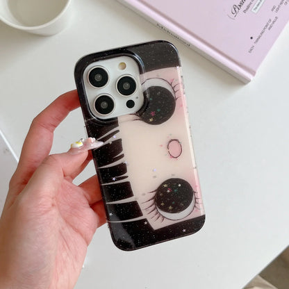 Dreamy INS Glittering Big Eyes Comic Girl Lovely Phone Case for iPhone 17 16 15 14 11 12 13 Pro Max Plus Back Cover