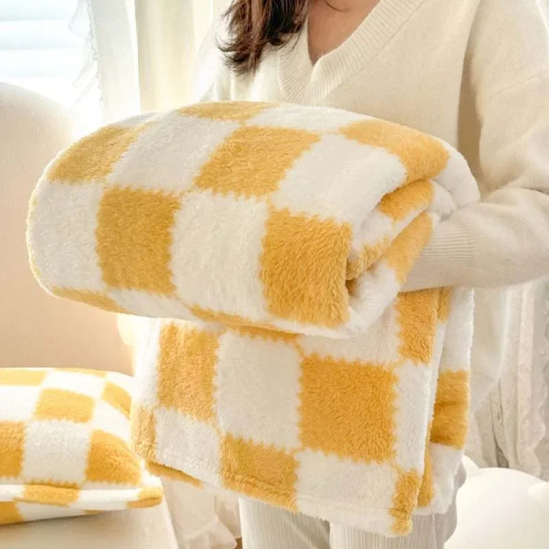 1 Piece Pink White Flannel Panda Fleece Soft And Comfortable Blanket Nap Blanket Suitable For Sofa Bed Sofa Office Suitable