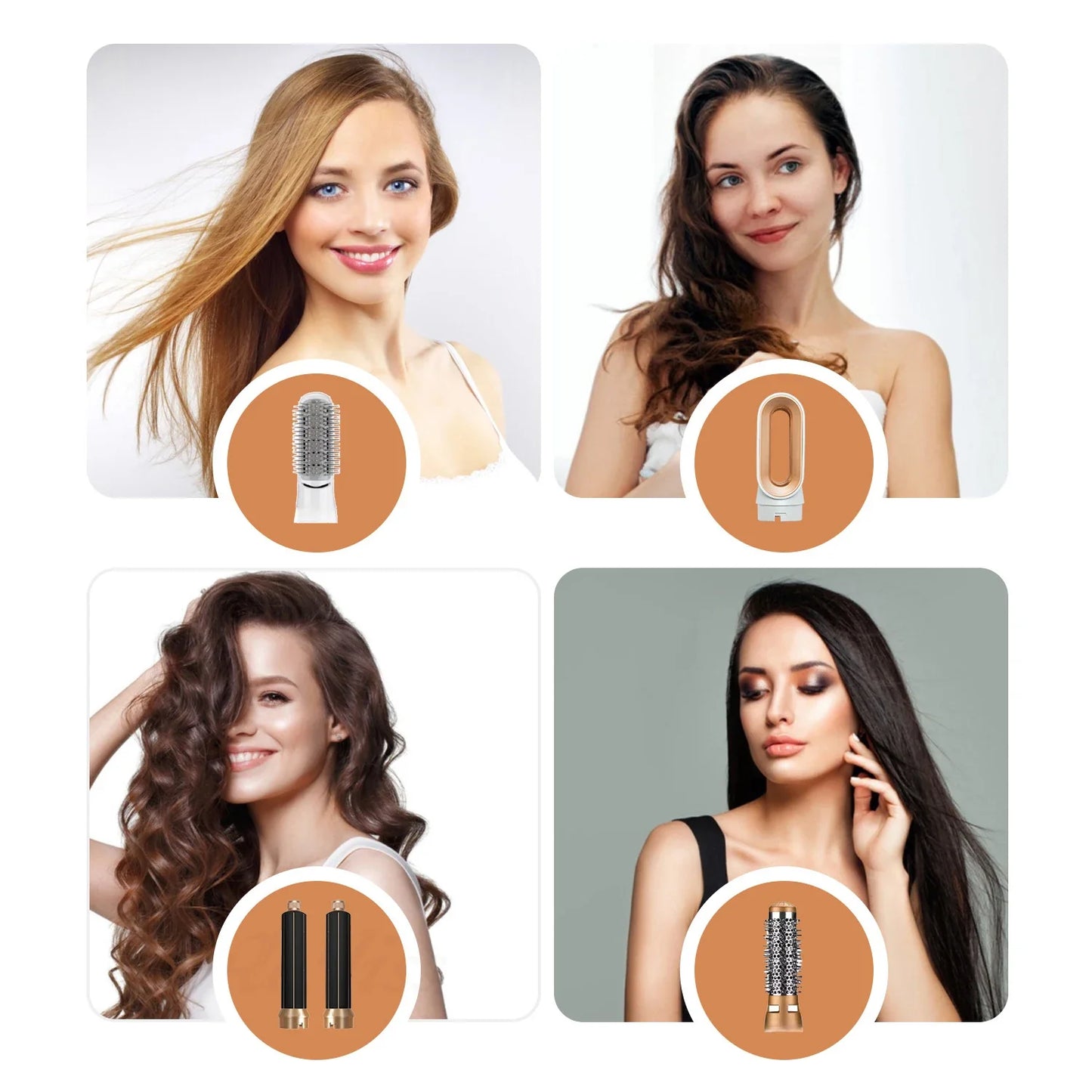 5-in-1 Hair Styling Kit Multi-Function Curling Iron Straightener Hot Air Brush Quick Styling Hair Care Beauty Tools