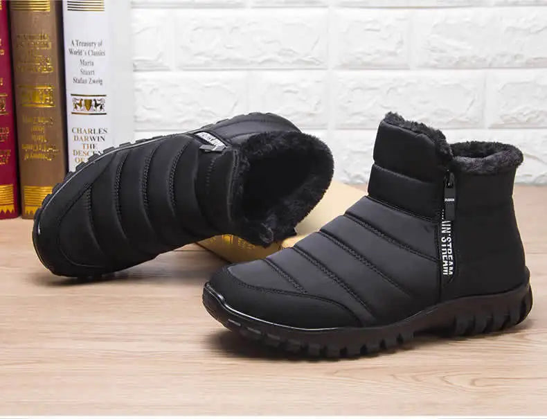 2025 Winter Men Ankle Snow Boot Waterproof Non Slip Shoe for Men Casual Keep Warm Plush Plu Size Couple Footwear Chaussure Homme