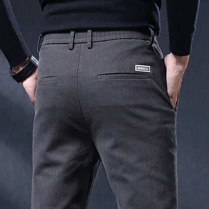 Classic Slim Fit Mens Casual Pants Breathable Straight Stretch Korean Business Trousers Spring Autumn New Fashion Male Clothing