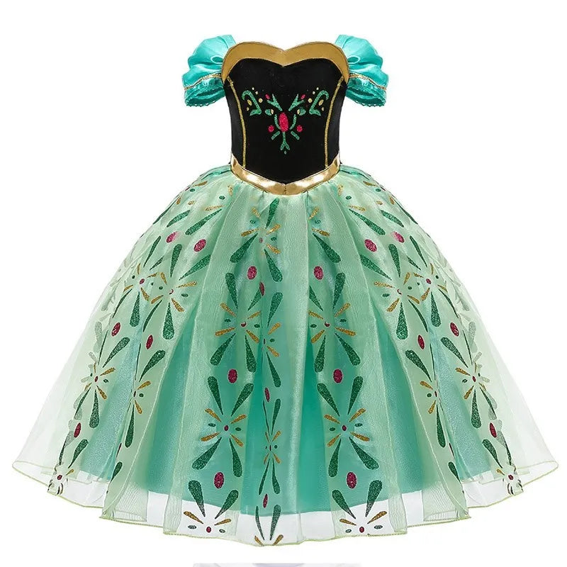 Children Princess Fancy Costume Elsa Party Carnival White Dress Up for Girl Christmas Birthday Cosplay Belle Snowflake Vestidoes
