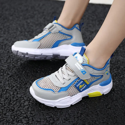 Kids Fashion Mesh Running Shoes Youngsters Teens Casual Walking Students Sneakers Breathable Soft Children Outdoor Sports Tennis