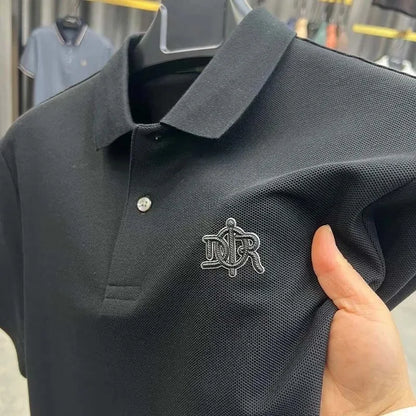 Designer brand 100%cotton short sleeve polo shirt summer trend letter embossed lapel top casual golf T-shirt business men's wear