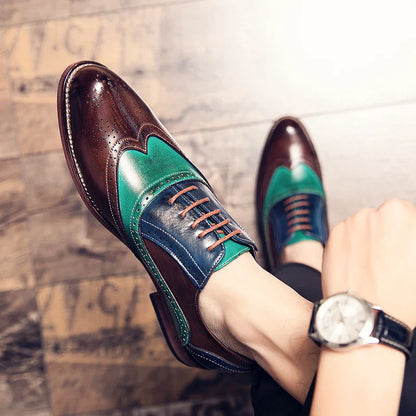 Handmade Mens Dress Designer Bullock Leather Fashion Wedding Italy Office Party Luxury Brand Shoes for Men Loafers Male Shoes 48