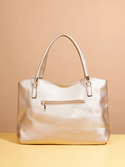 Women's Fashionable and Versatile Tote Bag with an Elegant Vibe, Large Capacity with Metal Accents, Pu Handbag and Shoulder Bag, Women's Business Travel Bag, Suitable for Outings/Shopping/Commuting/Work/Office/Business Trips/
